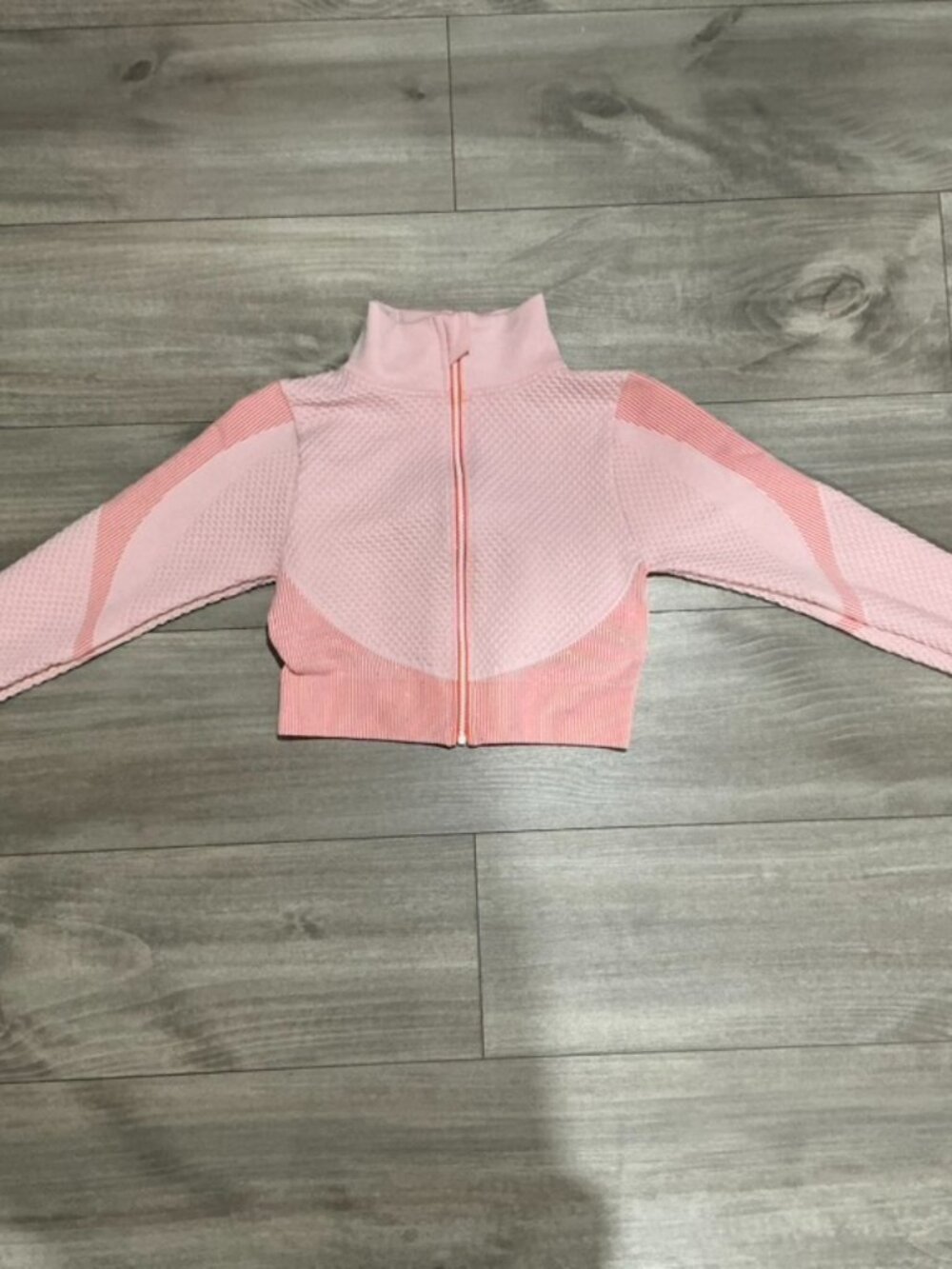 New Mix Pink Coral Zip-Up Cropped Jacket Medium